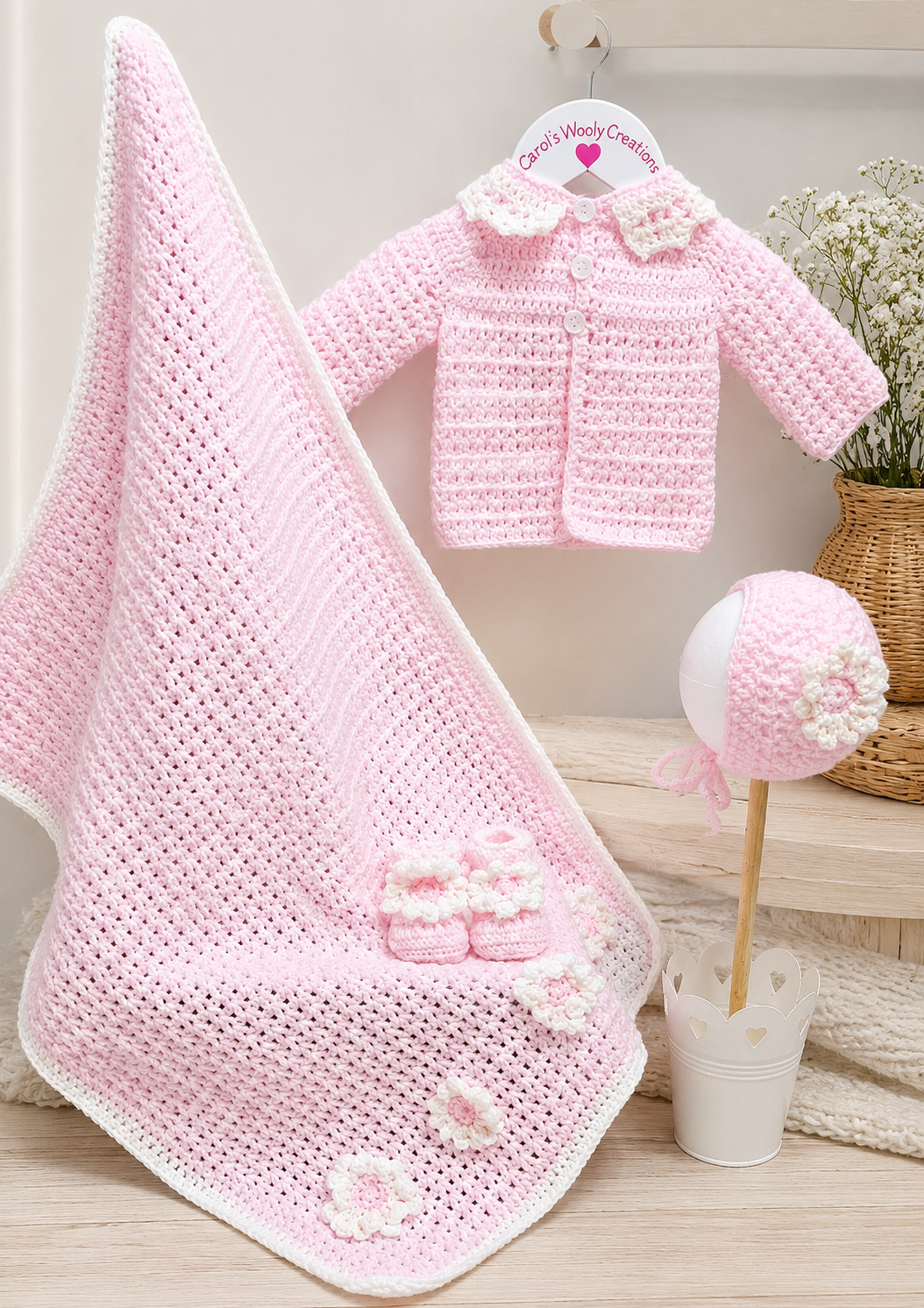 Gorgeous Handmade Crochet Daisy Set