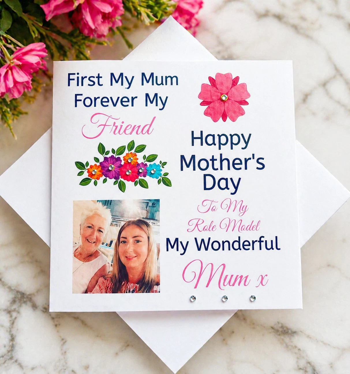 Personalised Mother's Day Photo Card | First My Mum Forever My Friend | With Your Photo