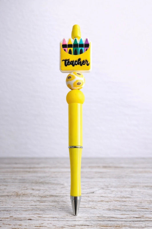 ✏️ "Teacher" Decorative Beaded Ballpoint Pen — Ideal Teacher Gift