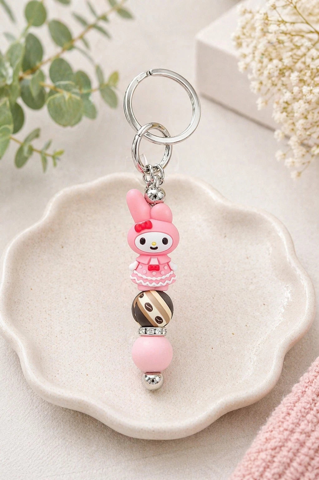 🩷 Decorative Beaded Keyring — Ideal Gift for Any Occasion