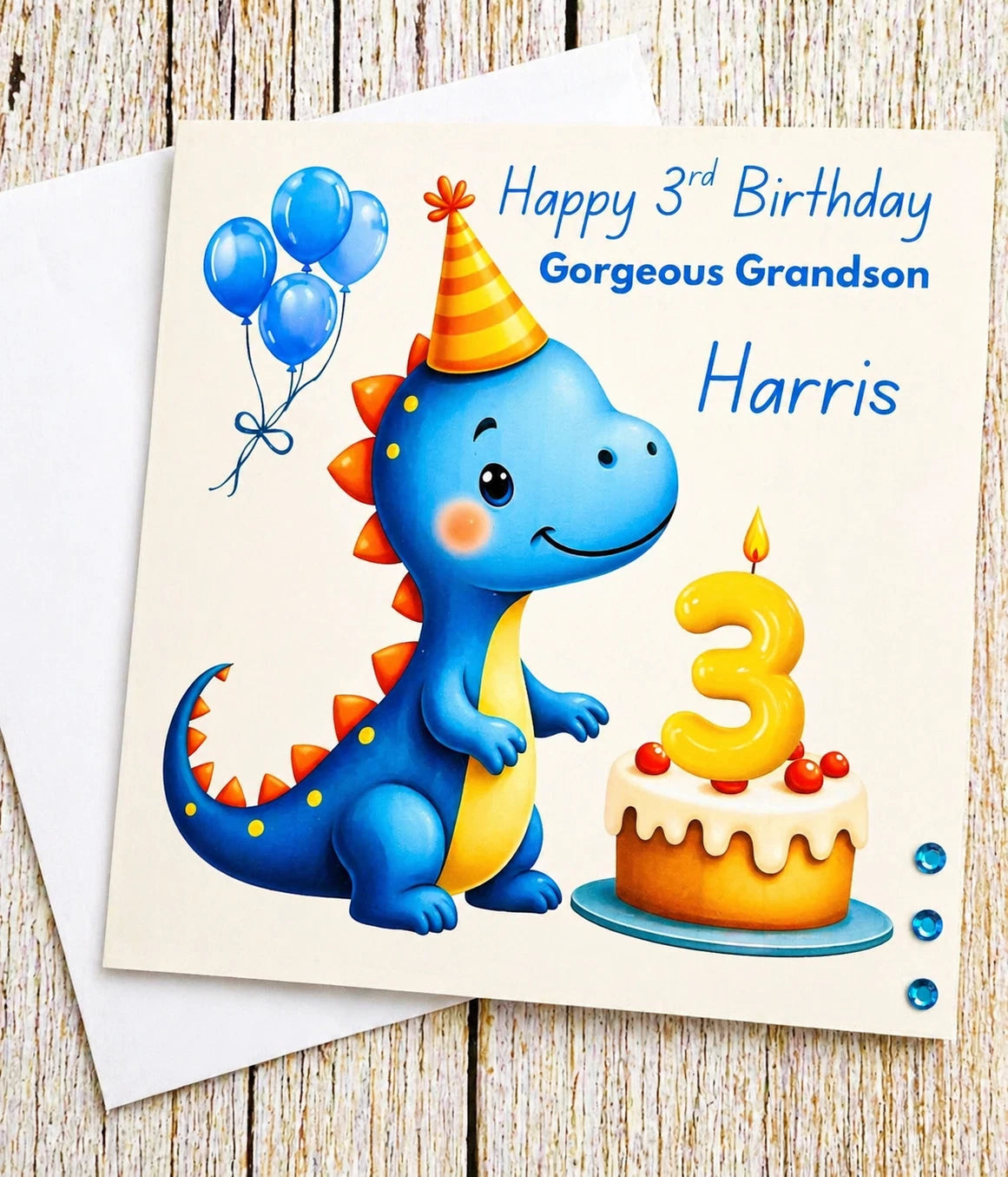 Personalised Dinosaur Birthday Card | Any Name Age & Relation | Boys Birthday Card