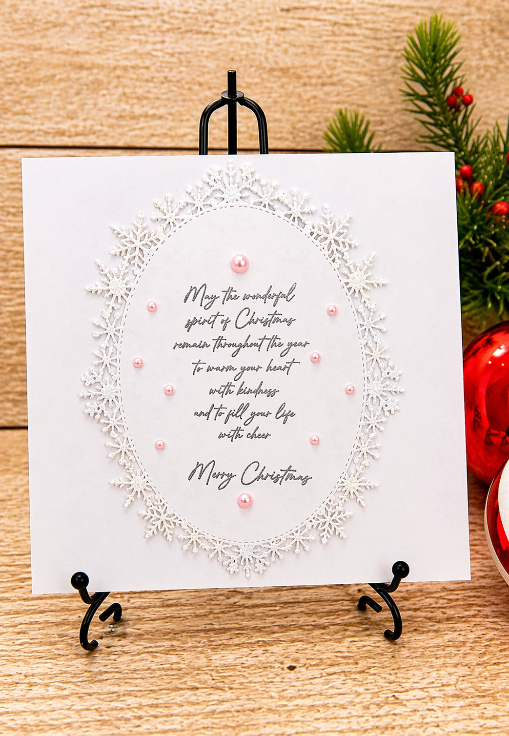Personalised 3D Luxury Boxed Christmas Card | Pink Glitter Ice Skate | Any Relation | Handmade 8x8