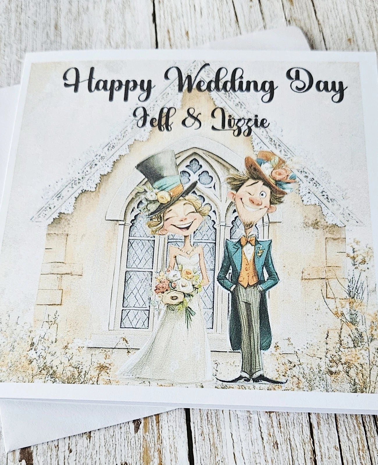 Personalised Comedy Wedding Day 300gsm Card With White Envelope