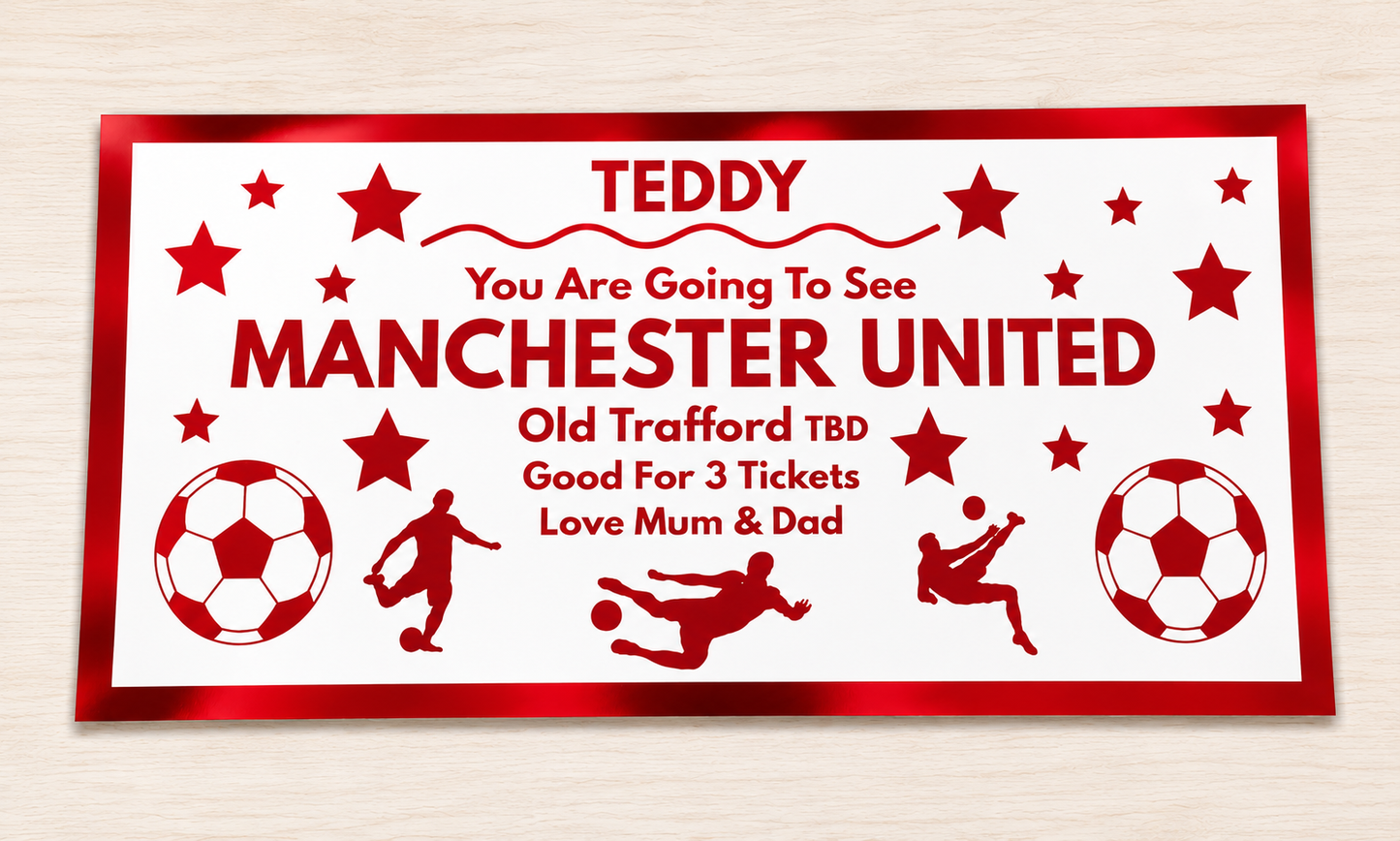 Personalised Foil Football Ticket
