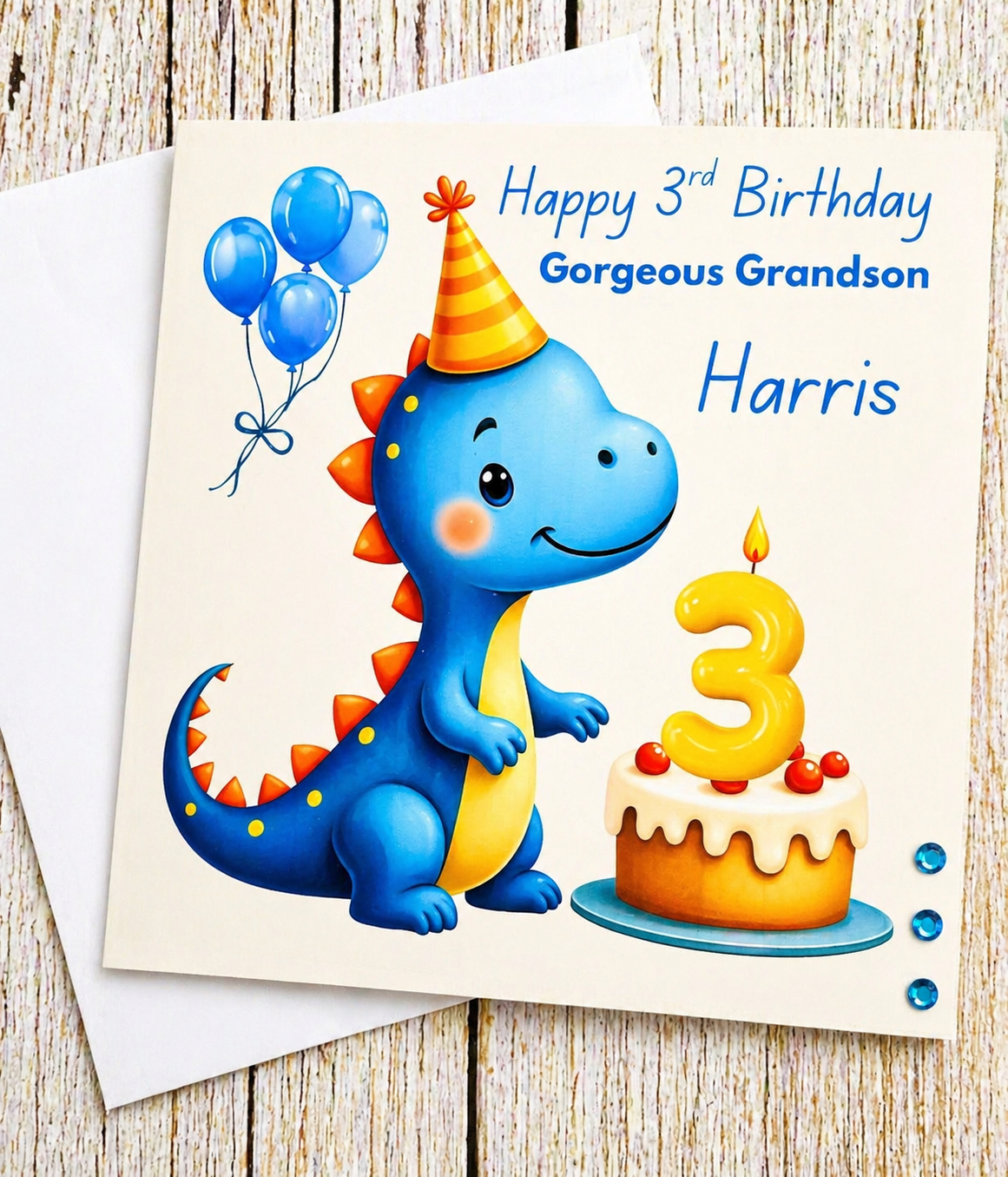 Personalised Dinosaur Birthday Card | Any Name Age & Relation | Boys Birthday Card