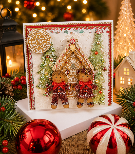Stunning Personalised Luxury 3D Boxed Xmas Card 8x8. Granddaughter Grandson Etc