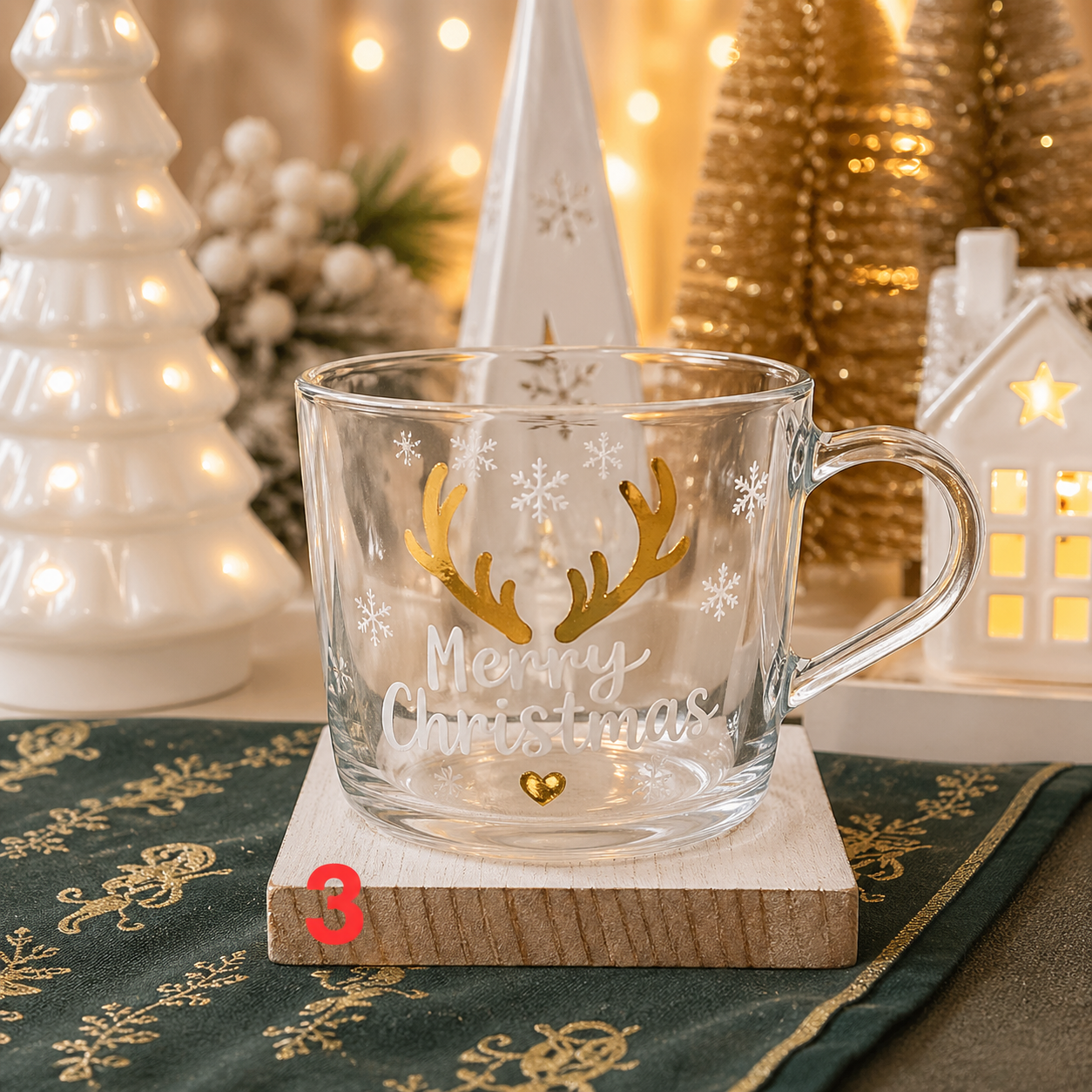 Christmas 36cl Glass Mugs