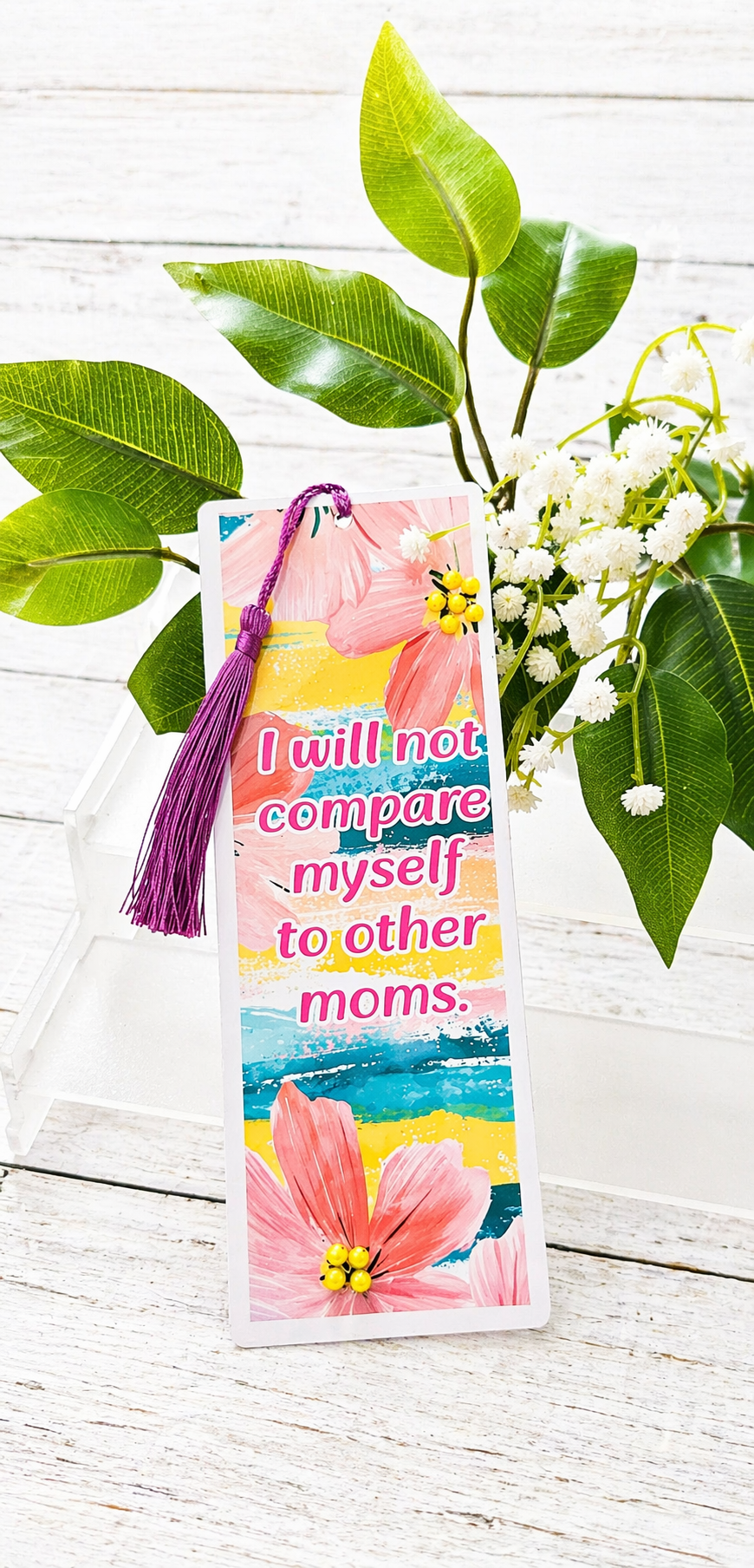 Personalised Glossy Laminated  Mothers Day Birthday Bookmark Any Name.