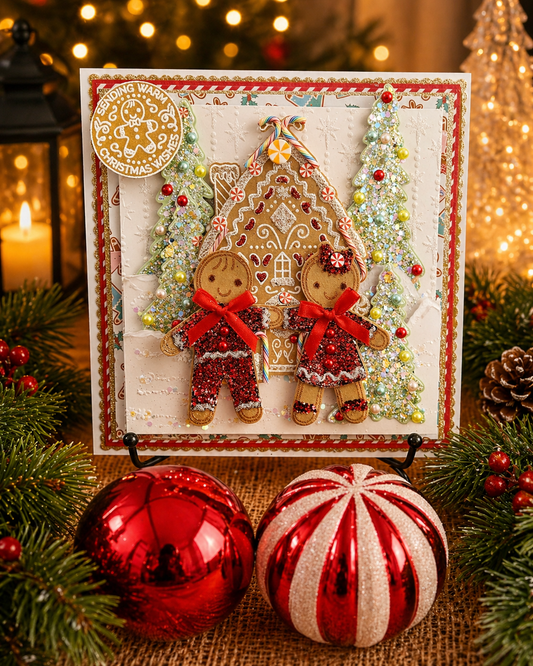 Stunning Personalised Luxury 3D Boxed Xmas Card 8x8. Granddaughter Grandson Etc