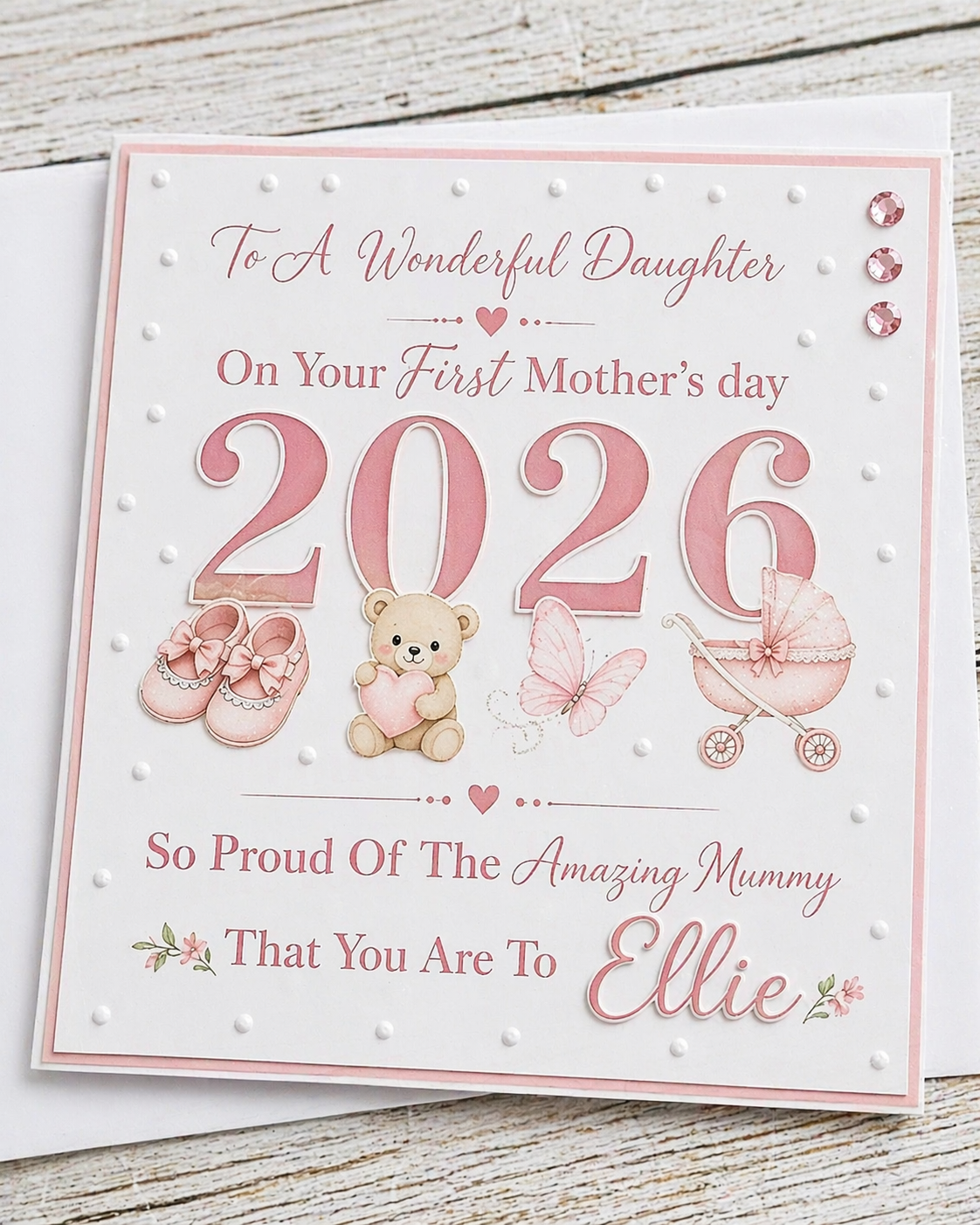 Personalised Mother's Day Card For Daughter being a new mum