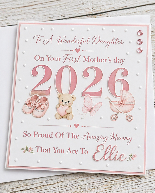 Personalised Mother's Day Card For Daughter being a new mum