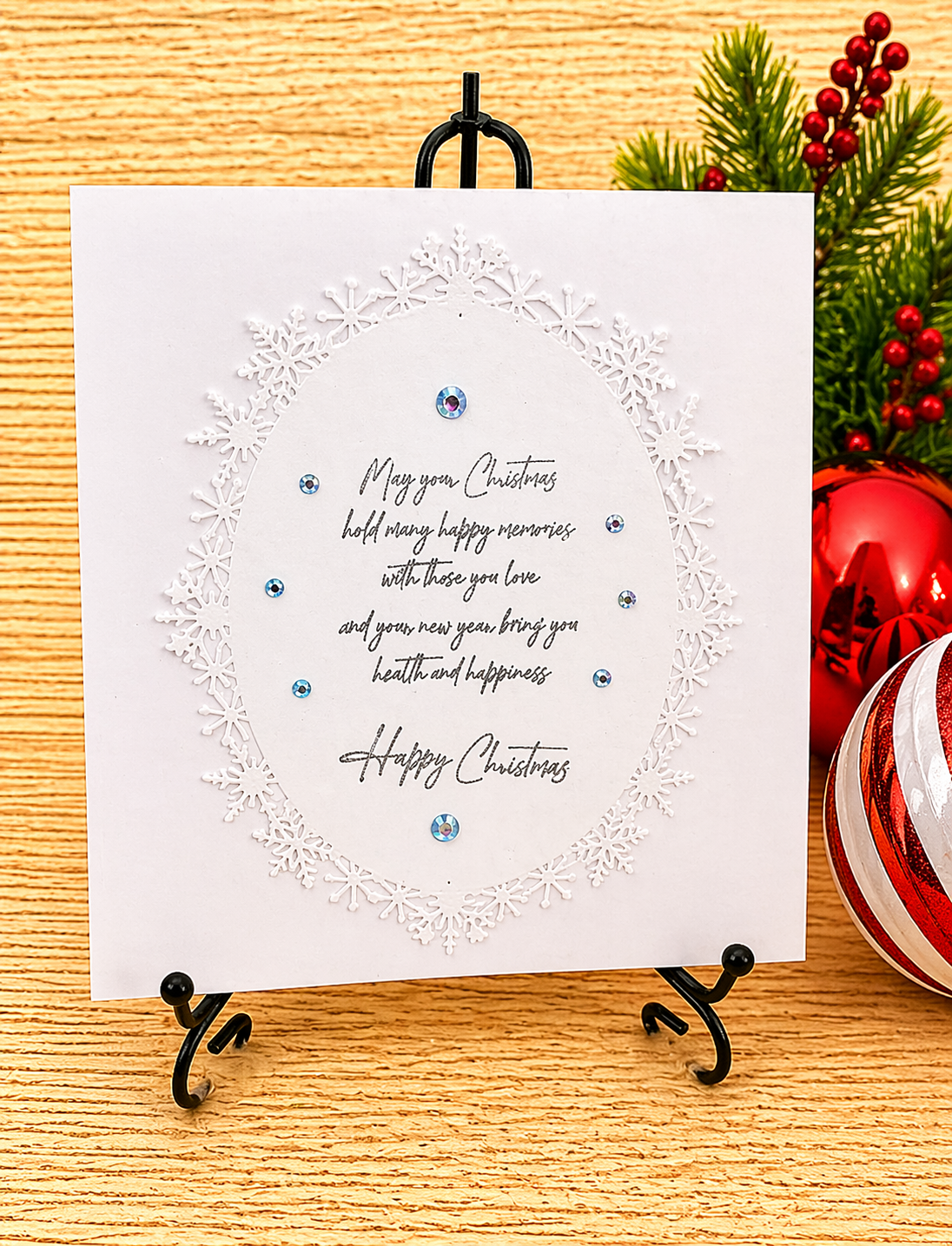Personalised 3D Luxury Boxed Christmas Card | Gingerbread Boy Glitter Trees | Son Brother Grandson | Handmade 8x8