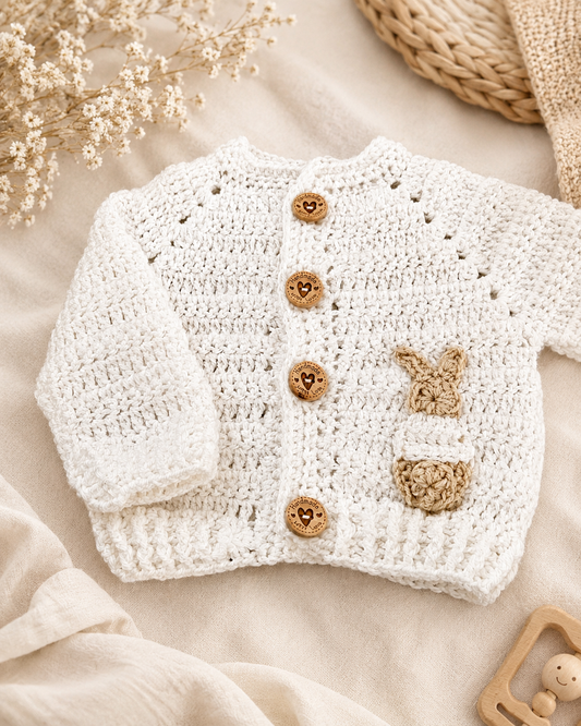 🐰 Handmade Crochet Bunny Cardigan