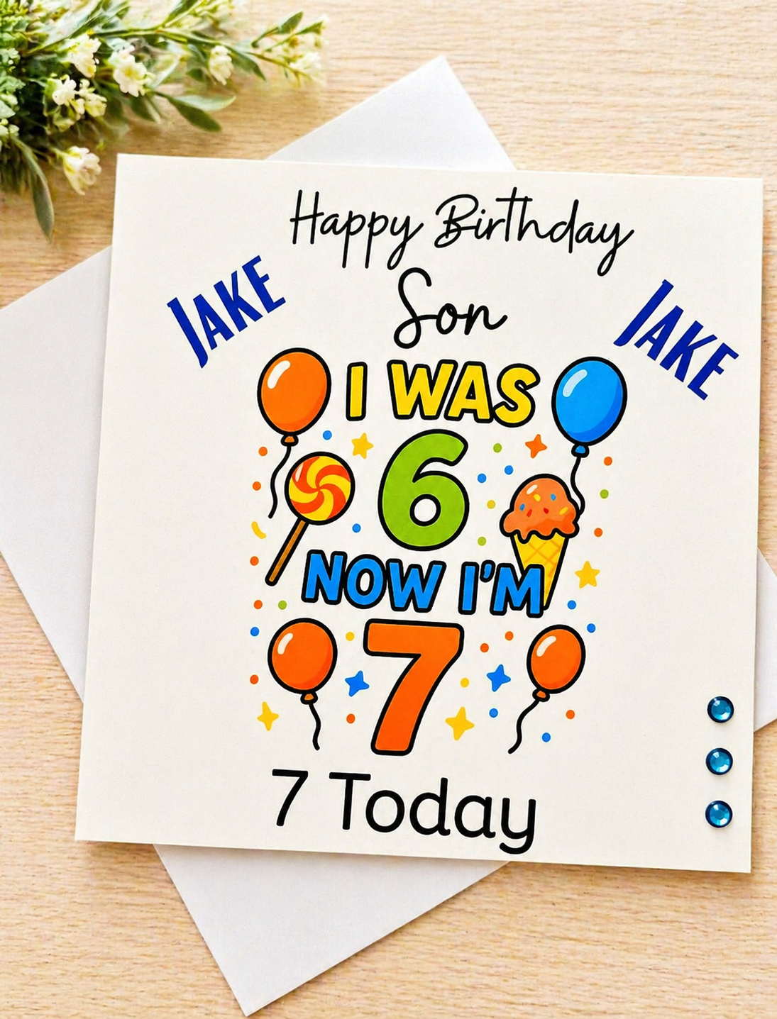 Personalised I Was 6 Now I'm 7 Birthday Card | Any Age | Name & Relation