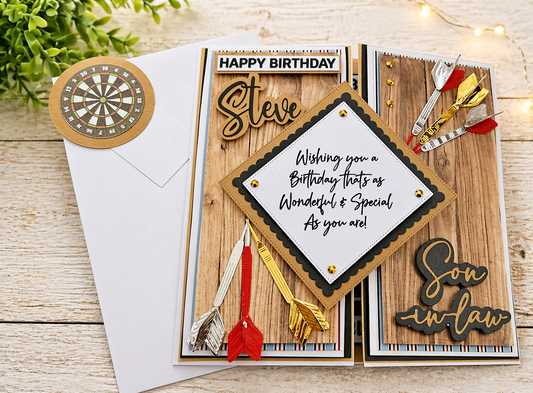 3D Boxed 8x8 Birthday Card.  Dad , Husband, Brother  Uncle, Boyfriend Etc