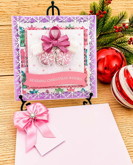 3D Luxury boxed 8x8 personalised Handmade Christmas Card. Mum, Daughter, Etc