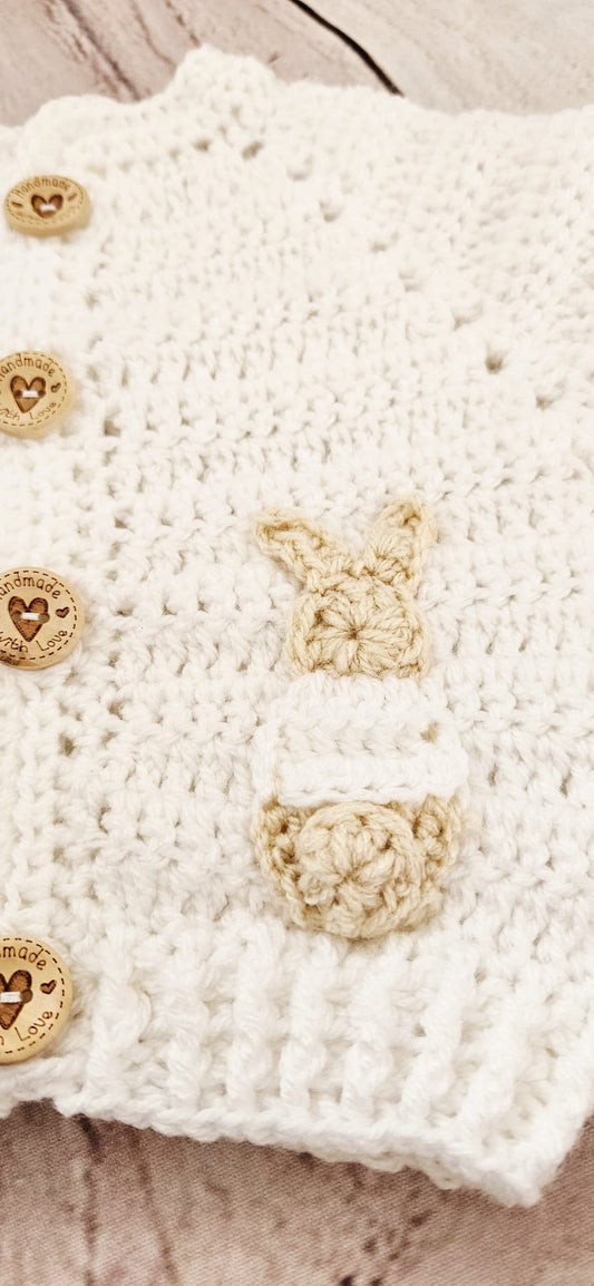 🐰 Handmade Crochet Bunny Cardigan