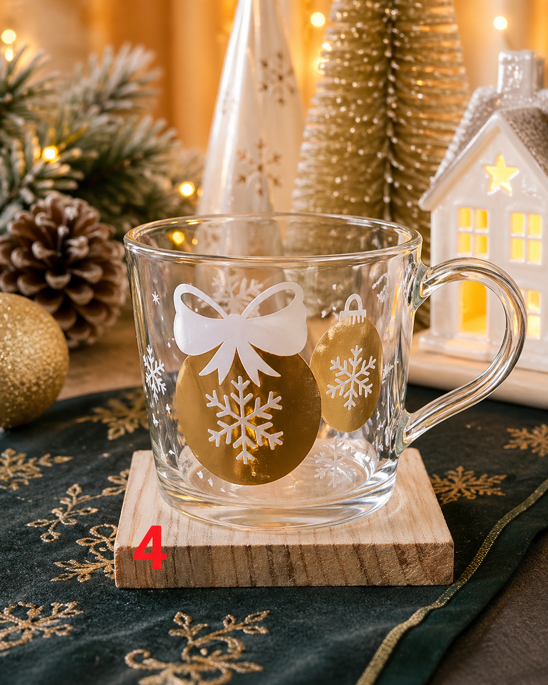 Christmas 36cl Glass Mugs