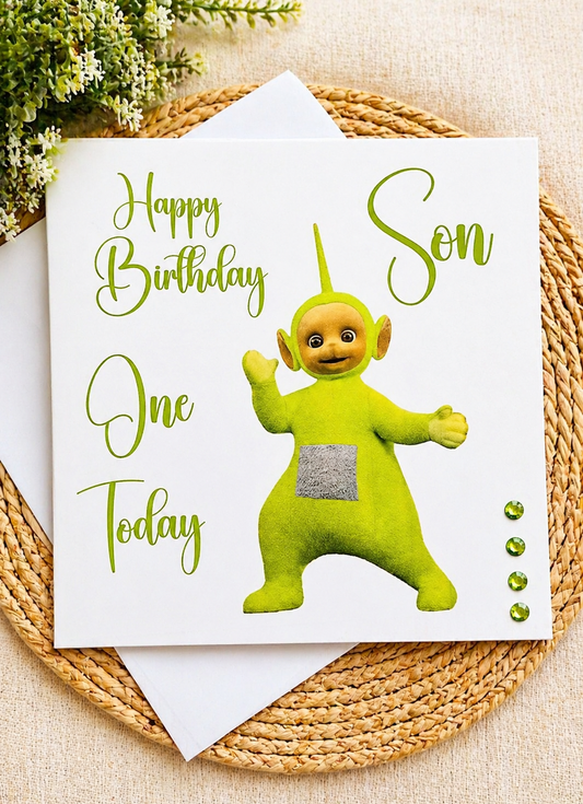 Personalized DIPSY Teletubbies Customised Birthday Card