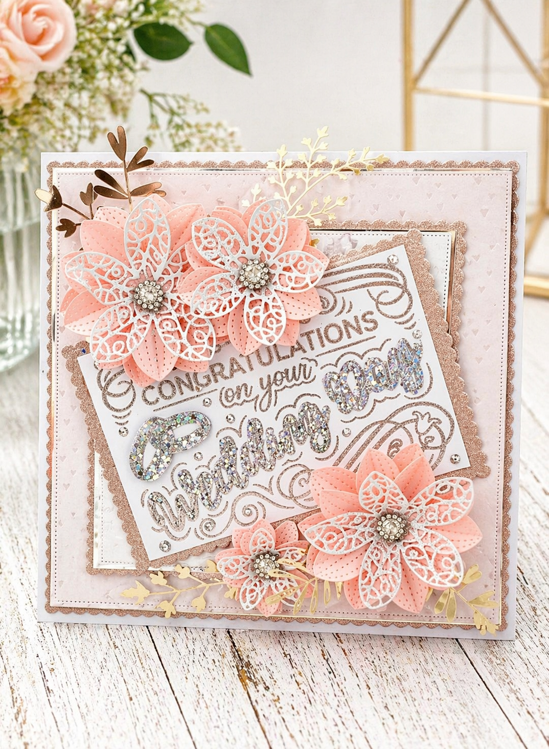 Luxury 3D 8x8 Boxed Congratulations on your Wedding Day