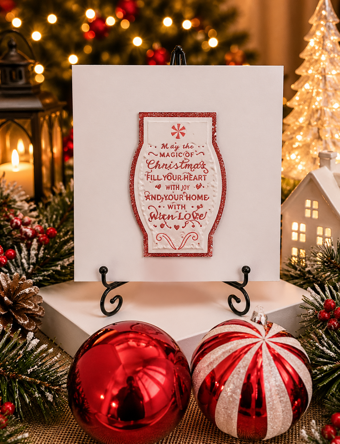 Personalised 3D Luxury Boxed Christmas Card | Gingerbread House & People | Any Relation | Handmade 8x8
