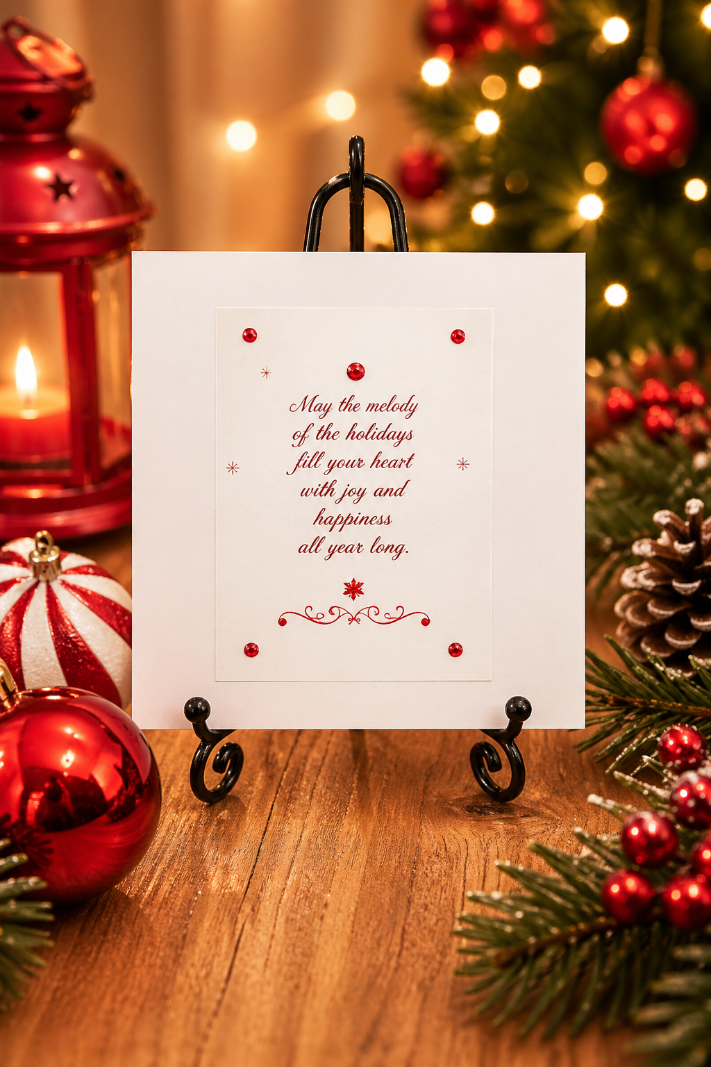 Personalised 3D Luxury Boxed Christmas Card | Driving Home For Christmas | Red Glitter Car Gingerbread Village | Handmade 8x8