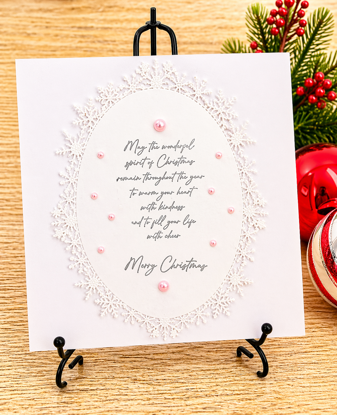 3D Luxury boxed 8x8 personalised Handmade Christmas Card. Mum, Daughter, Etc