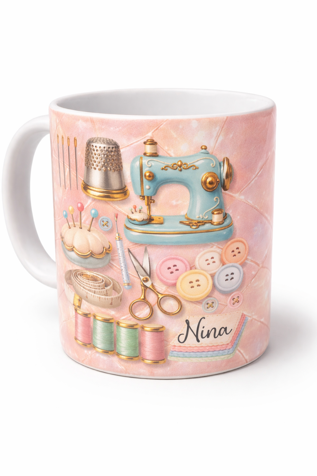 Personalised Sewing Theme 11oz Coffee Mug Gift