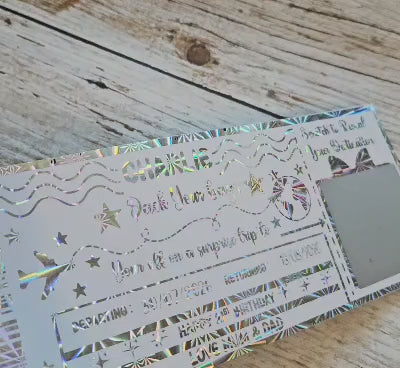 Personalised Foil Surprise Holiday Scratch Reveal Ticket