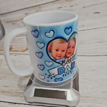 💙 "Best Dad Ever" Personalised Photo Coffee Mug — 11oz