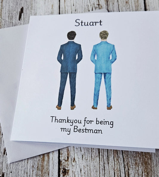 Thankyou for Being My Best Man 300gsm White Envelope 6x6 inches