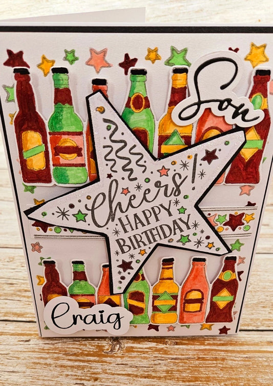 Handmade Personalised 6 x8 3D Birthday Card for son/brother/dad/husband/friend