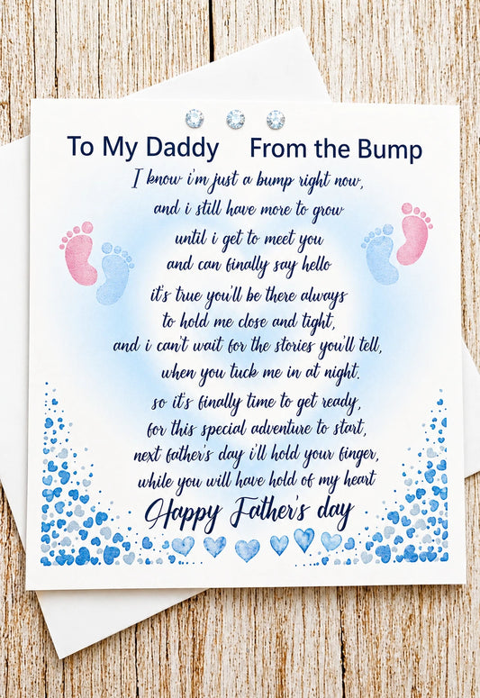 Personalised Father's Day Card From The Bump | Poem Card For Daddy To Be