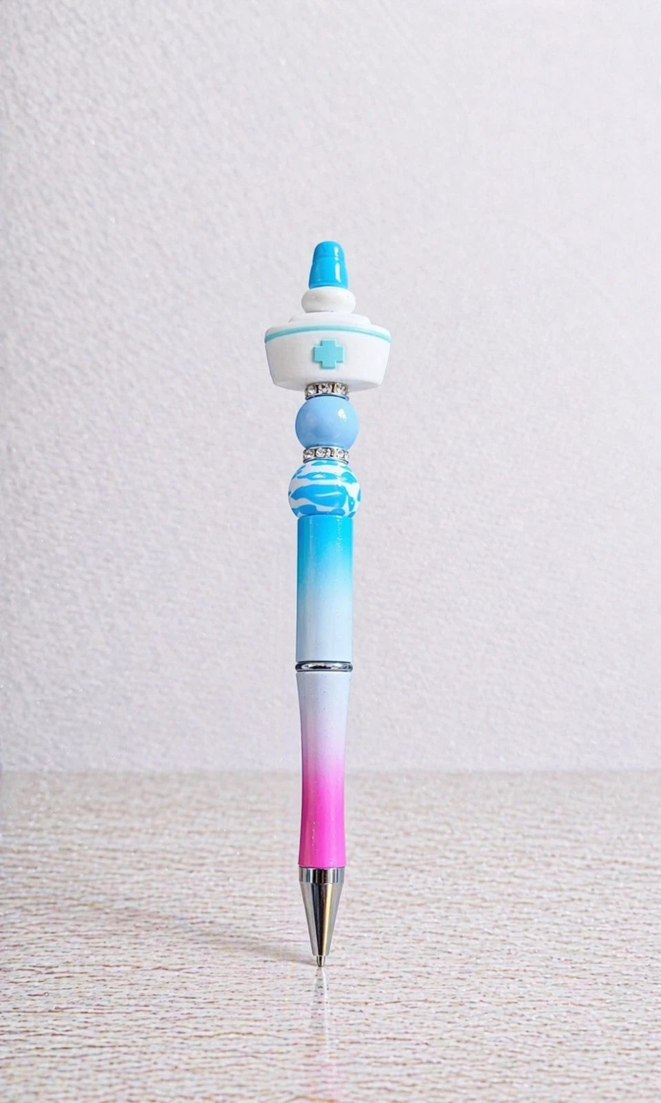 🩺 Nurse Cap Decorative Beaded Pen — Ideal Gift for Nurses & Healthcare Workers