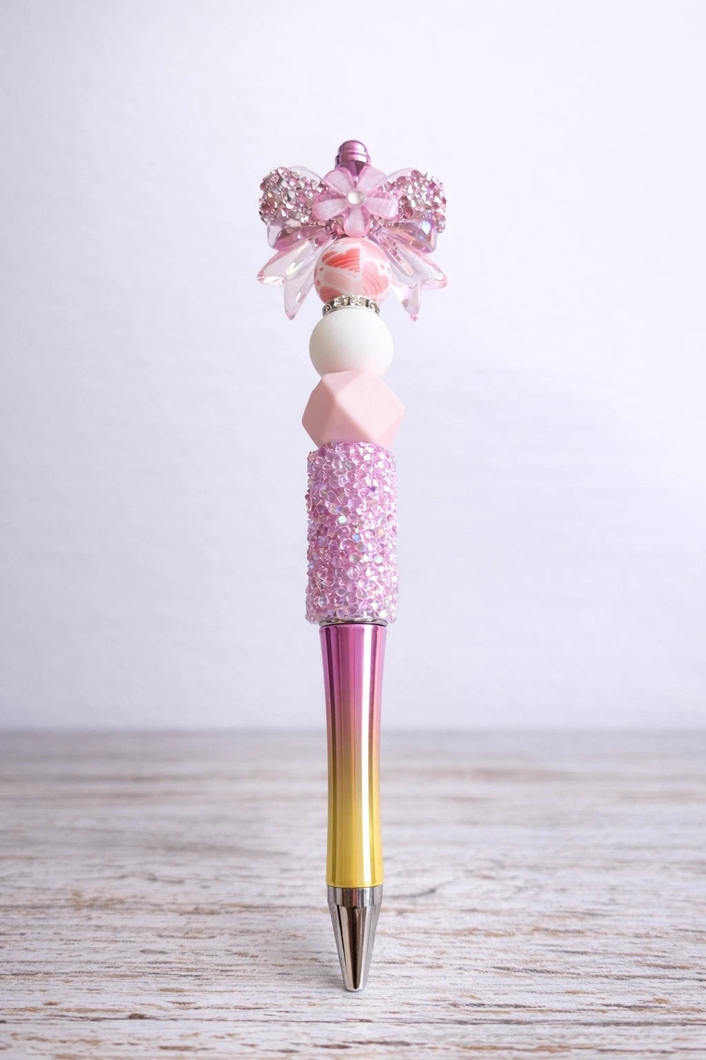 💎 Pink Diamanté Bow Decorative Beaded Pen — Ideal Gift for Any Occasion