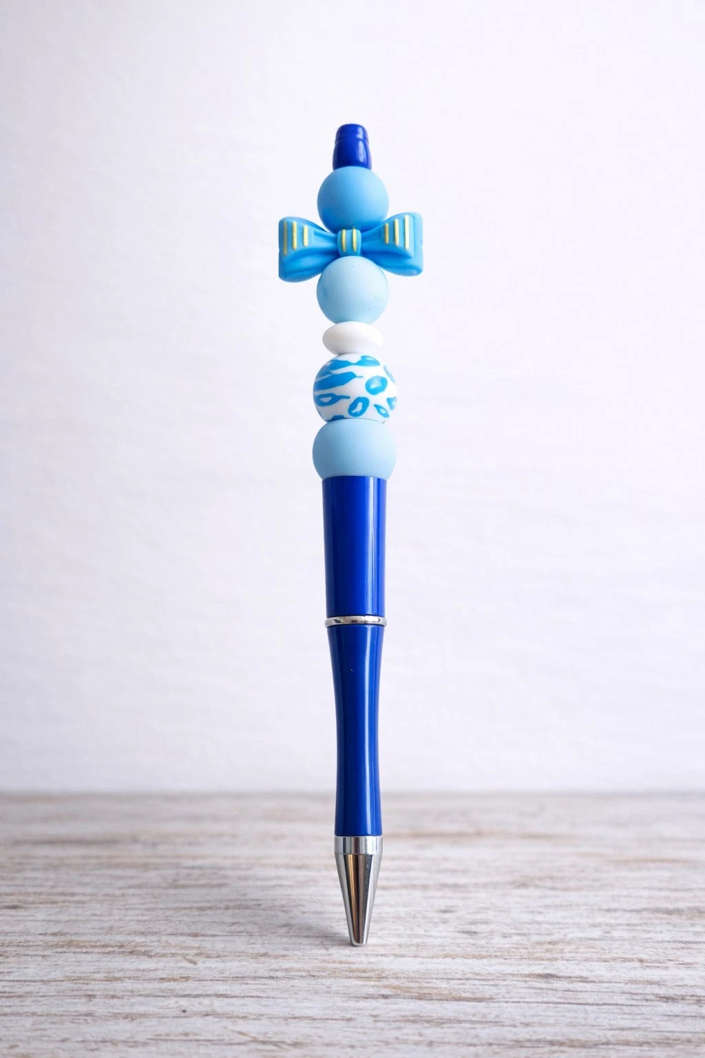 💙 Blue Bow Decorative Beaded Pen — Ideal Gift for Girls, Teens & Stationery Lovers
