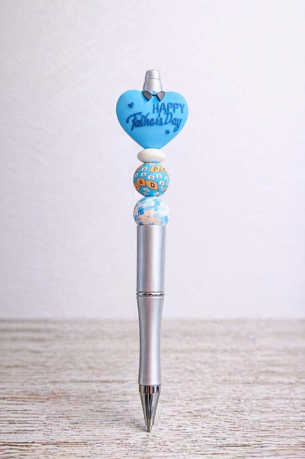 💙 "Happy Father's Day" Decorative Beaded Pen — Ideal Gift for Dad