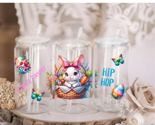 Personalised Easter 16oz Acrylic Libby Can with Lid and Straw