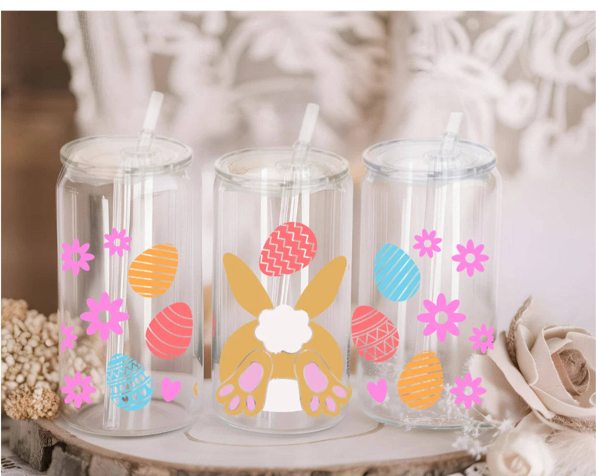 Personalised Easter 16oz Acrylic Libby Can with Lid and Straw
