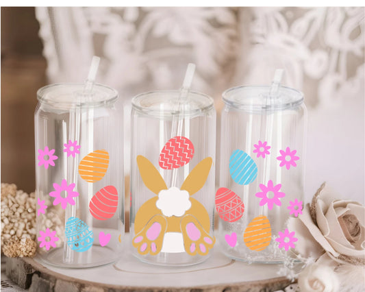 Personalised Easter 16oz Acrylic Libby Can with Lid and Straw