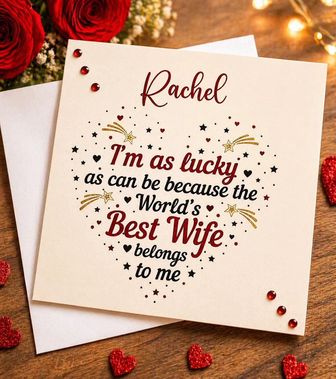 Personalised Wife Valentine's Day Card | World's Best Wife Belongs to Me | 6x6