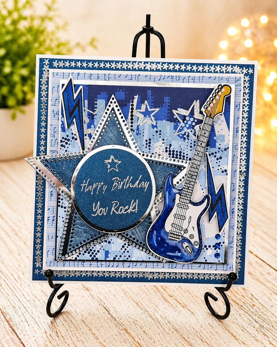 Personalised Luxury 3D Handmade Boxed Birthday Card | Electric Guitar You Rock | Any Relation | 8x8
