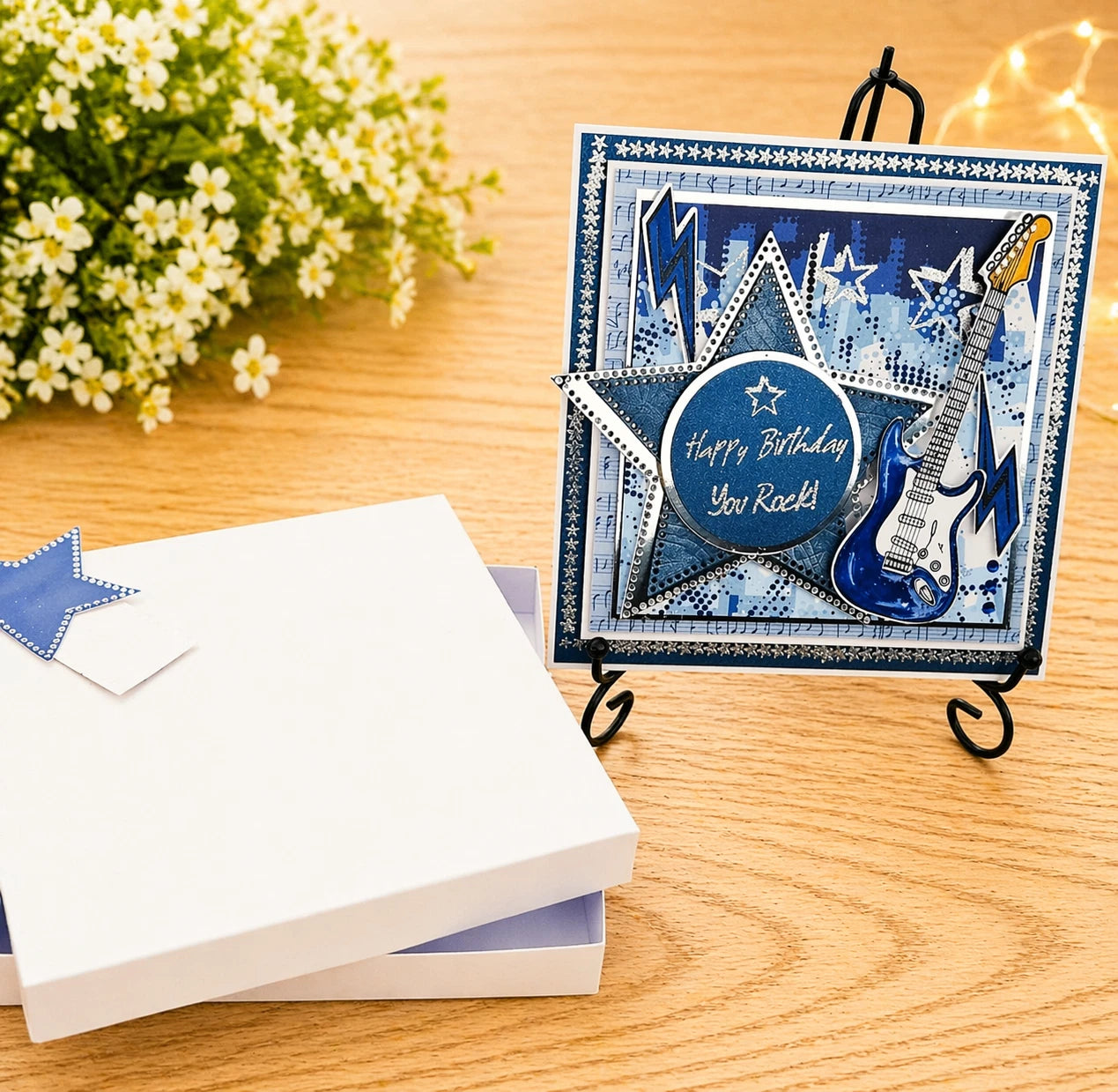 Personalised Luxury 3D Handmade Boxed Birthday Card | Electric Guitar You Rock | Any Relation | 8x8