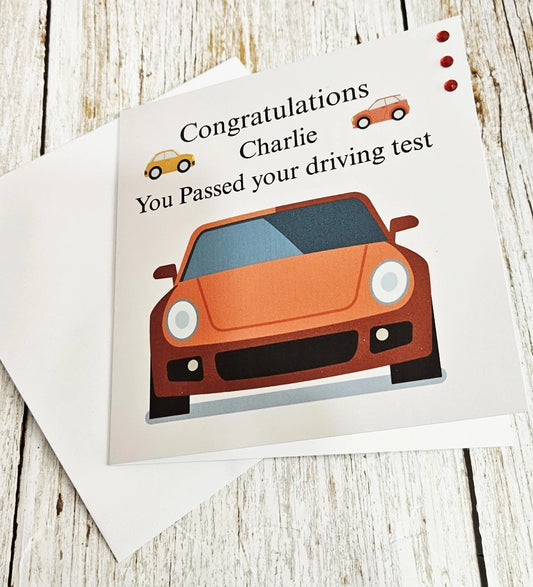 You Passed Your Driving Test 6x6 Printed Card. Grandson, Son etc