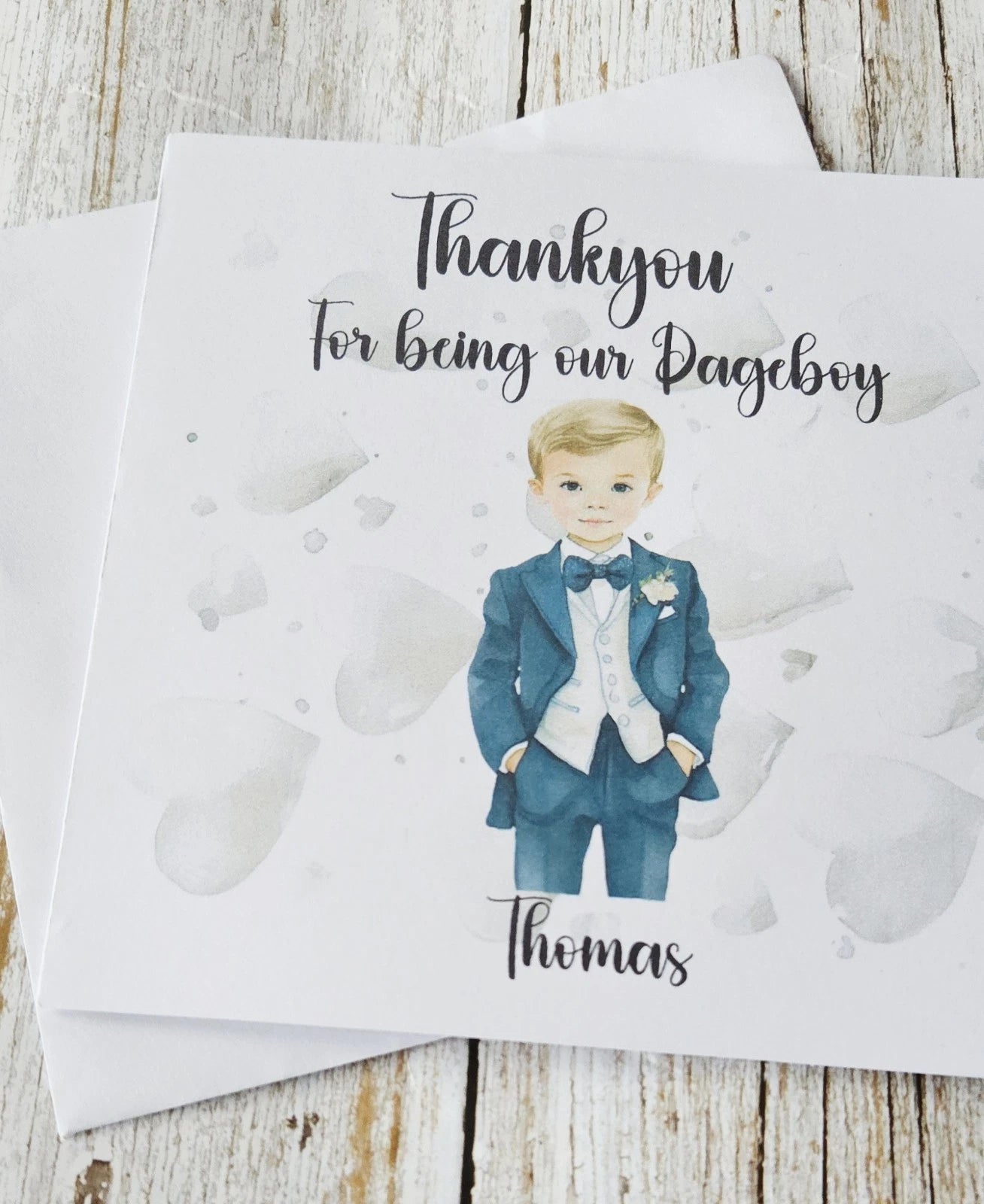 Personalised Thank You For Being Our Pageboy Card | 6x6 300gsm