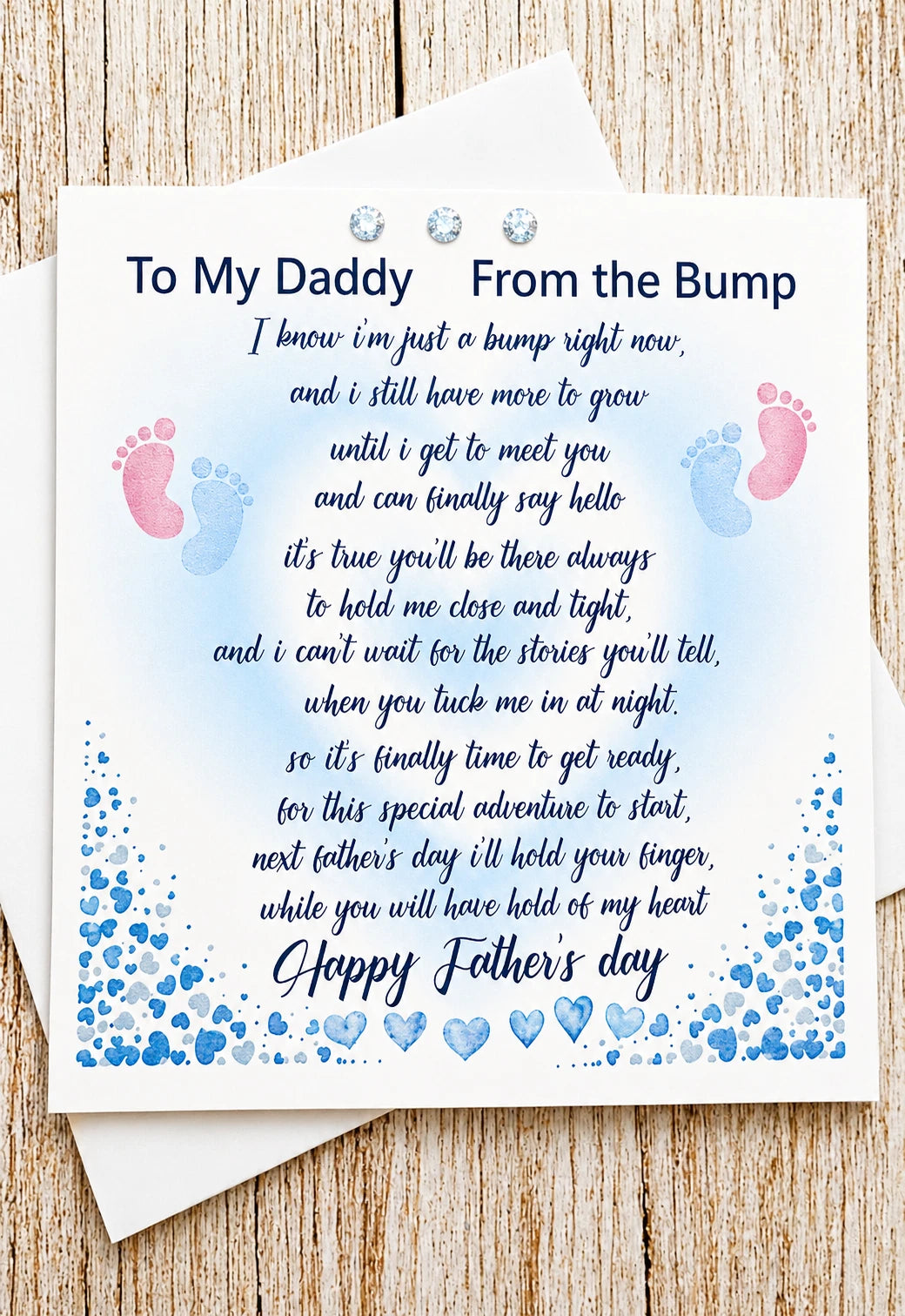 Personalised Father's Day Card From The Bump | Poem Card For Daddy To Be