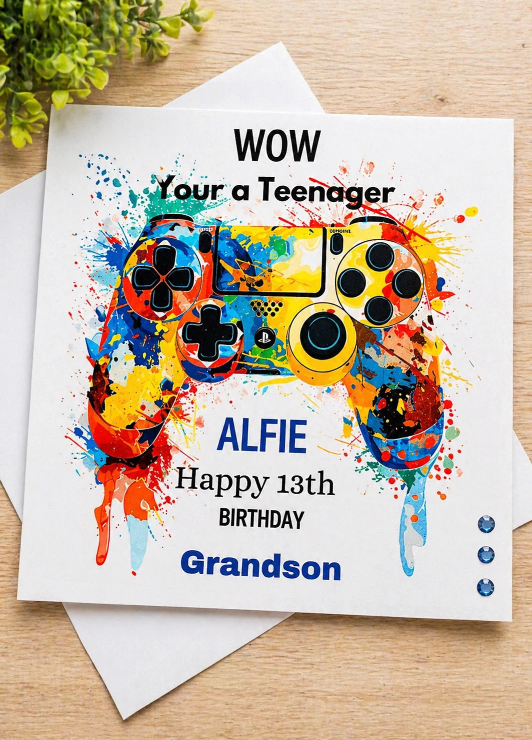Personalised PlayStation Controller Birthday Card | Teenager Gaming Card | Any Name Age & Relation