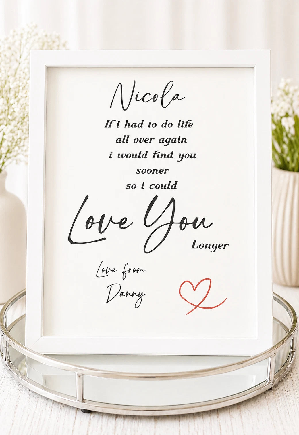 Personalised A4 Love You Longer Print | Romantic Gift For Her Or Him