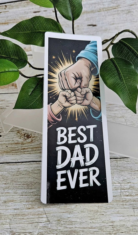 Laminated Double Sided Fathers Day Bookmark. Dad Gift.