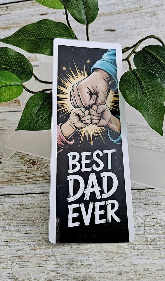 Laminated Double Sided Fathers Day Bookmark. Dad Gift.